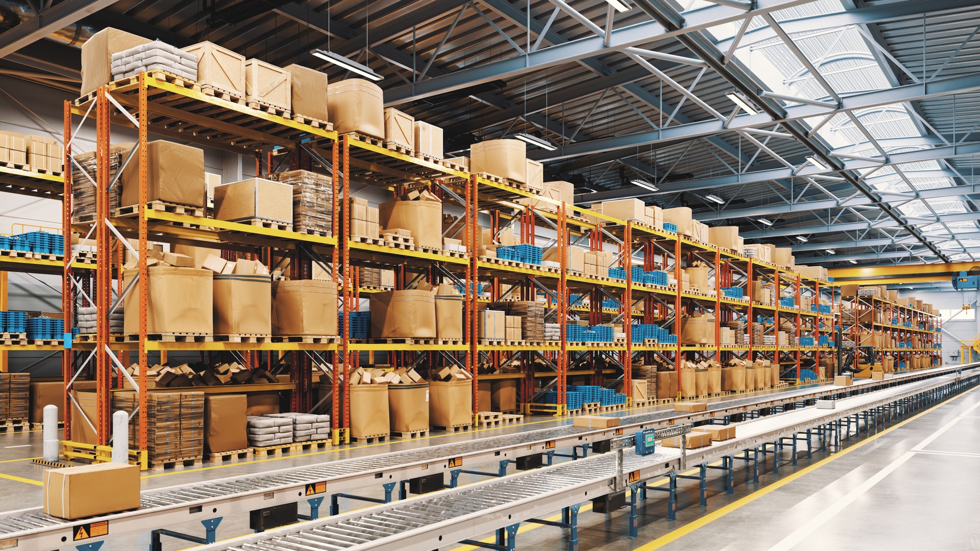 Empty Modern Industrial Warehouse